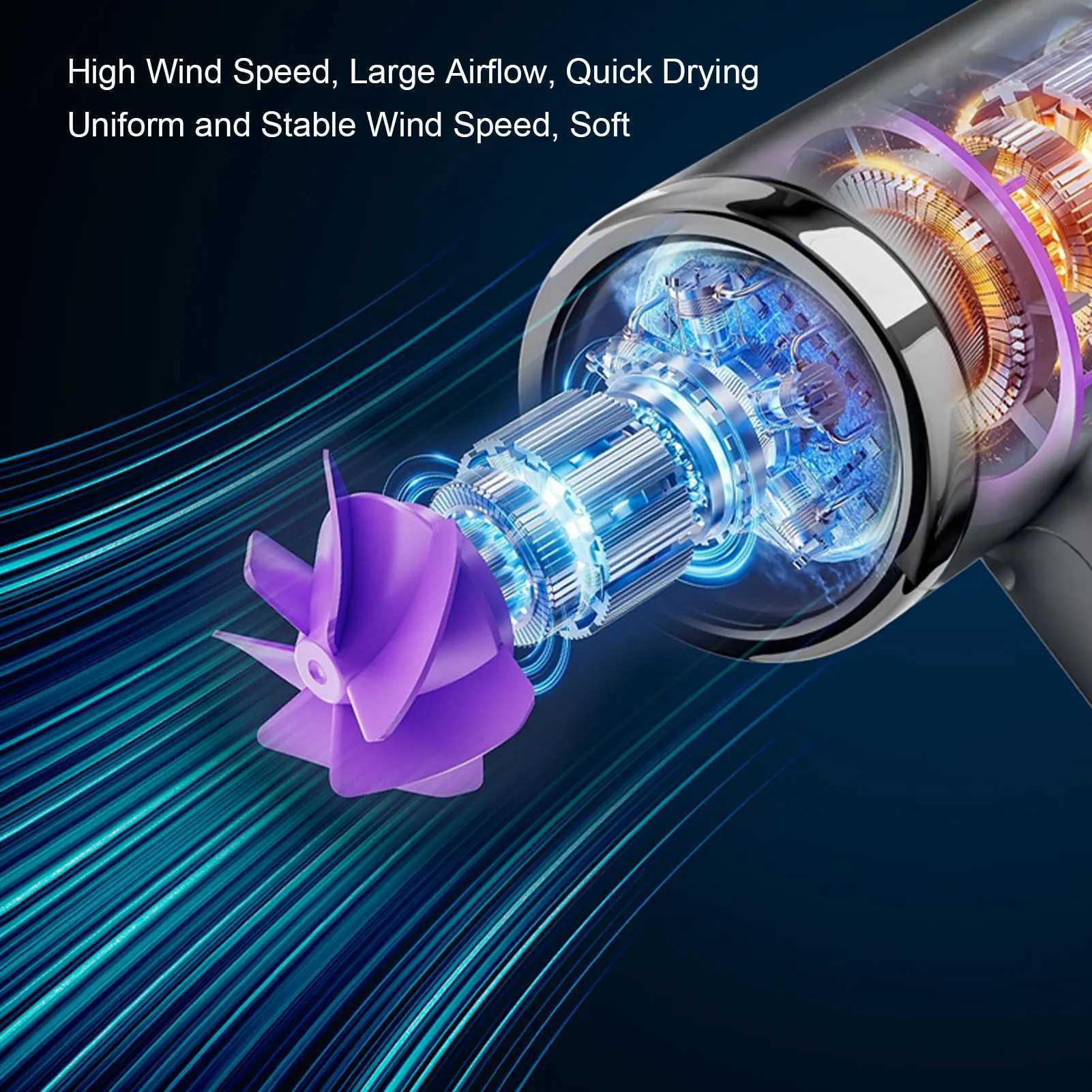 Portable travel hair dryer USB charging small hair dryer 200W 5000mAh power ABS lightweight home hair dryer W250220