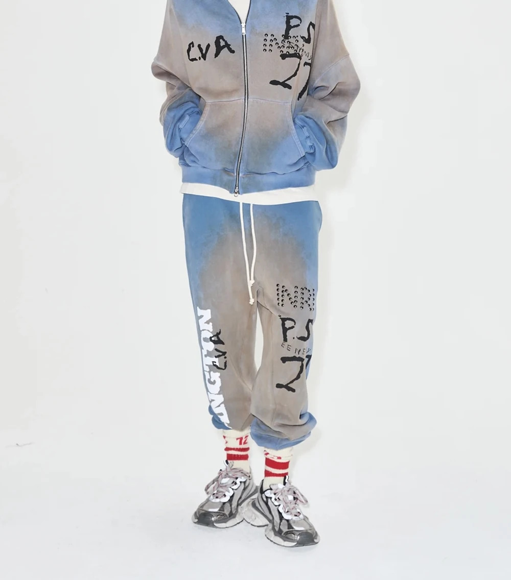 Yao888 Casual Fashion RRR123 Vintage Pants Loose Streetwear Drawstring Gym Sweatpants Y2k Unisex Trousers For Men 250220