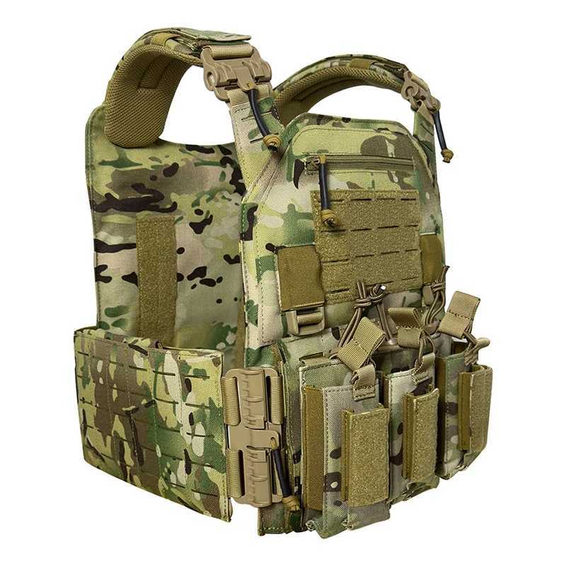 Wear-resistant quick-release laser-cut molle system outdoor hunting training tactical vest made of nylon materialXJ250219
