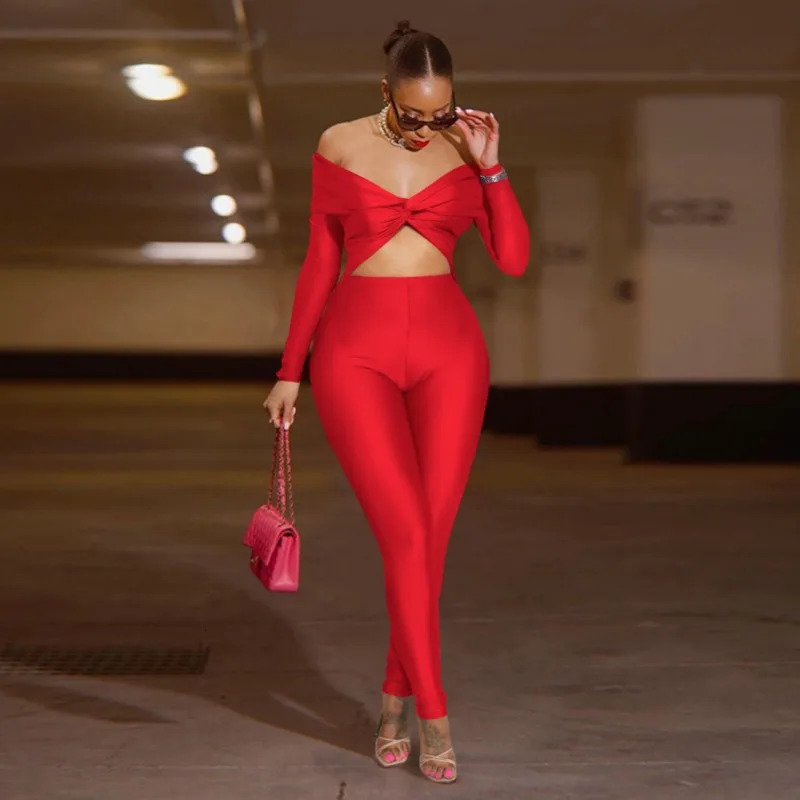 Leosoxs Women Hollow Out Sexy Party Clubwear Long Sleeve Jumpsuits Winter Autumn Slash Neck Crop One Piece Suit Rompers 250220