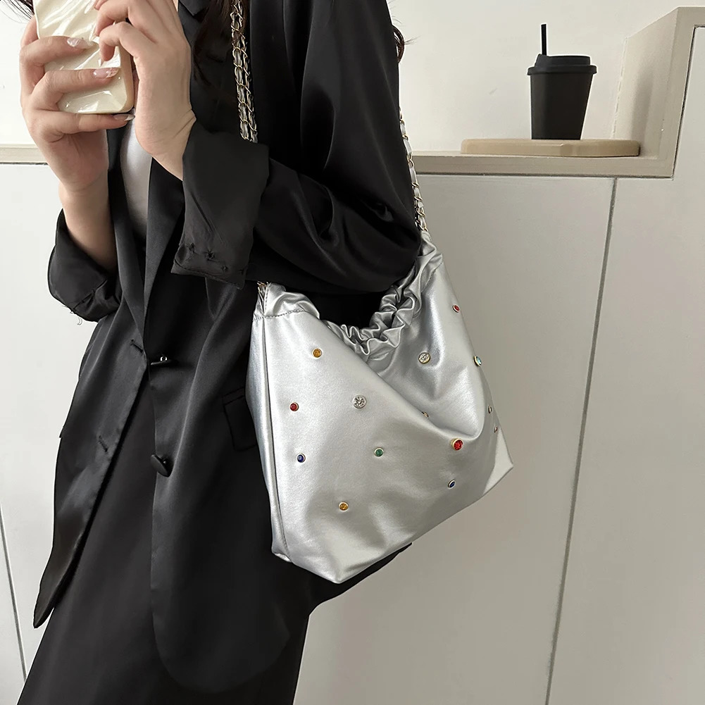 Womens Shoulder Bags PU Leather Casual Tote Bag Fashion Composite Handbag Large Capacity Chain Hobos Crossbody Shopping 250218