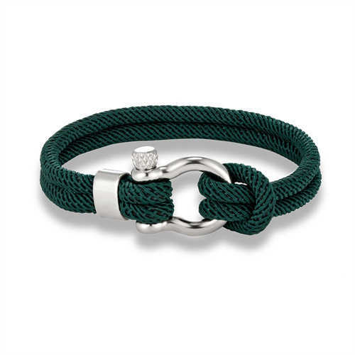 Charm Bracelets Stainless steel horseshoe buckle fashionable double-layer Milan rope outdoor mens bracelet H25220