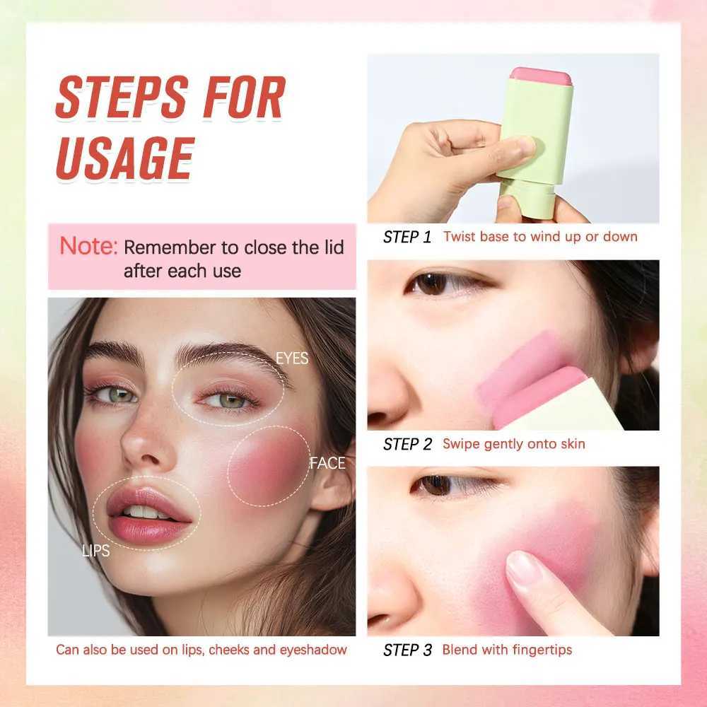Pink Coral B Stick Multi-function Natural Cheek Lips Tinted Moisturize Waterproof Color Changing Solid Rouge Ber CreamW250220