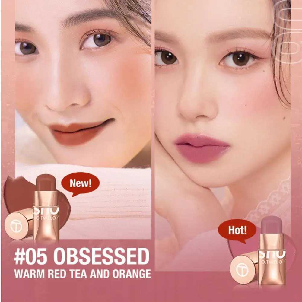 Lipstick B stick 3 in 1 eyes cheek and lip color building waterproof light cream multi stick female makeupW250220