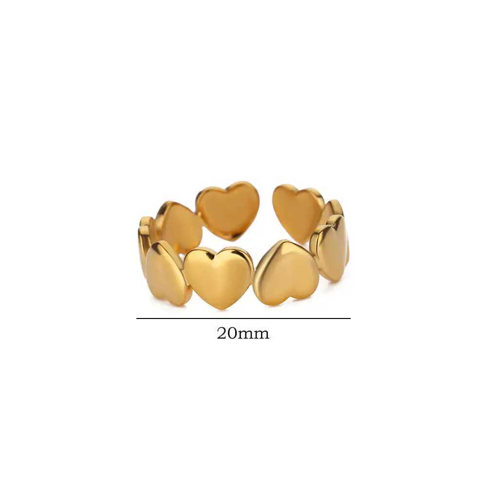Rings For Wen Gold Color Stainless Steel Opening Ring Wedding Aesthetic Accessories Party Jewelry Gift BFF rings X250220