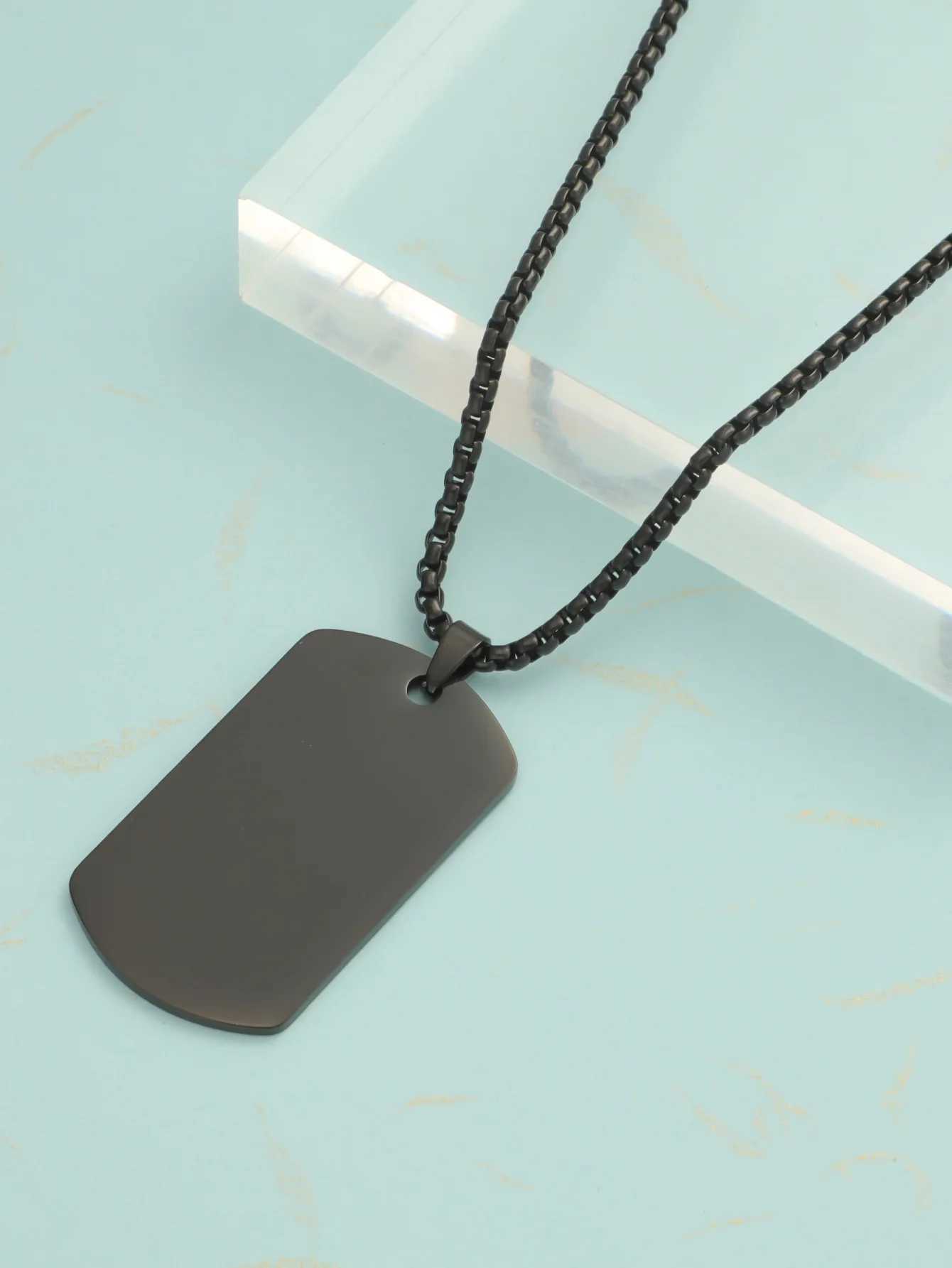 10Pcs 22*39mm Tag Necklace For Men Military Army Nameplate Blank Pendant Mirror Polished Stainl Steel Jewelry AccoriesXJ250219
