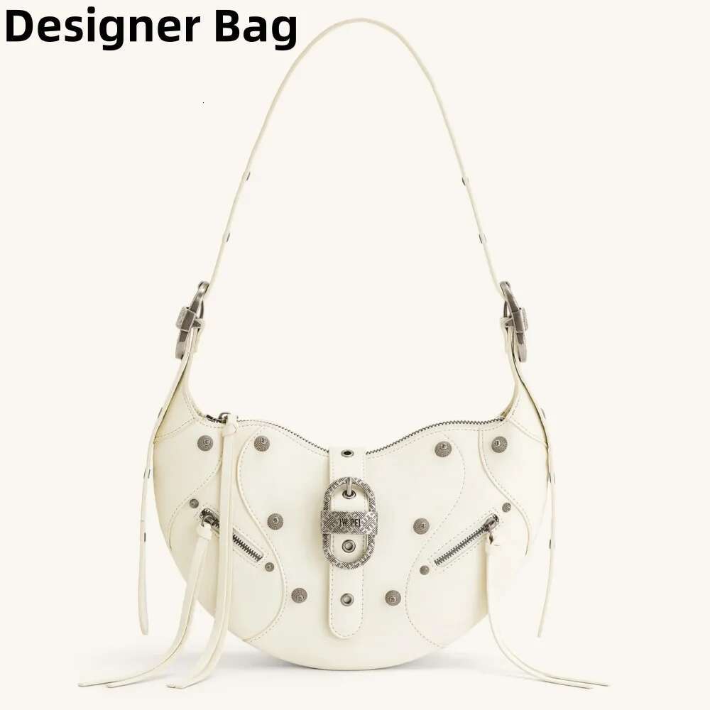 Oil Wax Leather Horn Bag For Women's Large Capacity Motorcycle Single Shoulder Crossbody Bag, Underarm