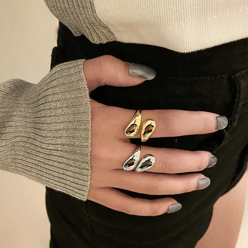 Gold Silver Plated Statement Thick De Ring for Wen Big Large Bold Open Finger Ring Chunky Jewelry 2023 New Hot X250220
