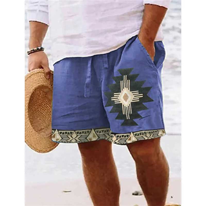 Vintage Artistic Patterns Swim Trunks For Men Ethnic 3D Print Short Pants Summer Casual Breathable Fitness Street Beach Shorts X250220