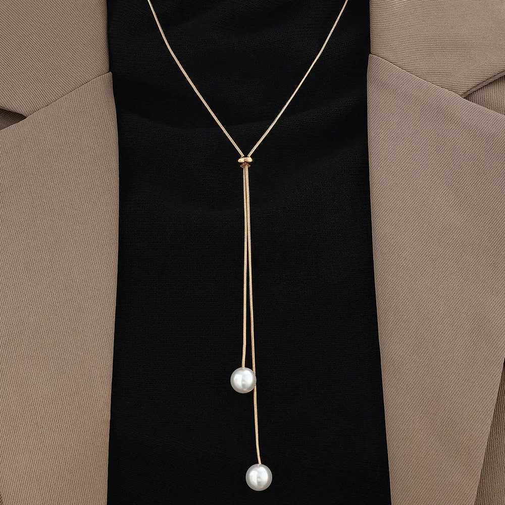 Tren Imitation Pearls Necklace For Women Gold Silver Color Adjustable Chain Choker Girls Simple Party Jewelry AccoriesXJ250219