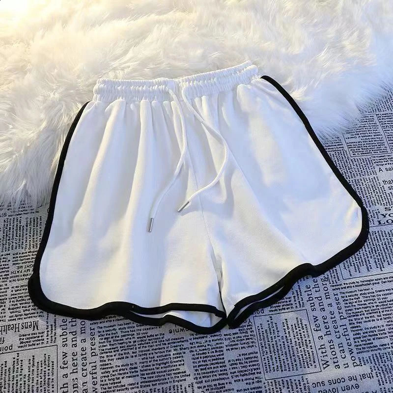S-3XL Black Striped Shorts Women Oversized White Wide Leg Shorts Summer Korean Fashion High Waist Baggy Sports Short Pants 250217