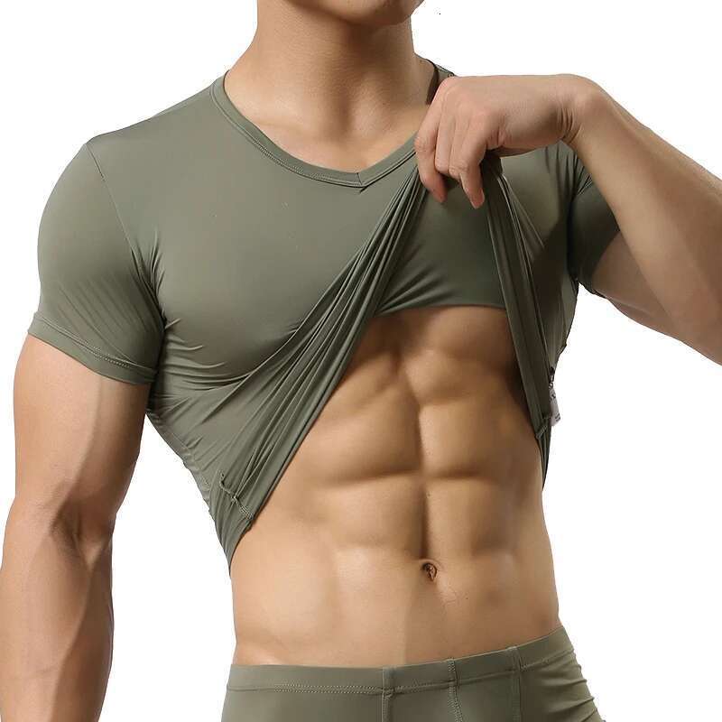 Ice InjMesh-Transparent underwear for men, basic shirts, sexy, fitness, bodybuilding