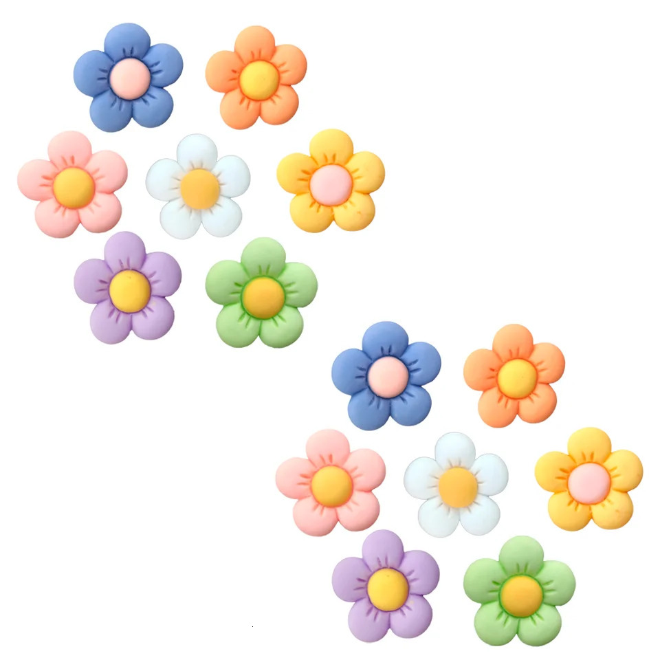 114Pcs Petal Colorful Flower Shoe Charms Designer DIY Shoes Decaration For Garden Clogs Accessories Kids Women Girls Gifts 250219