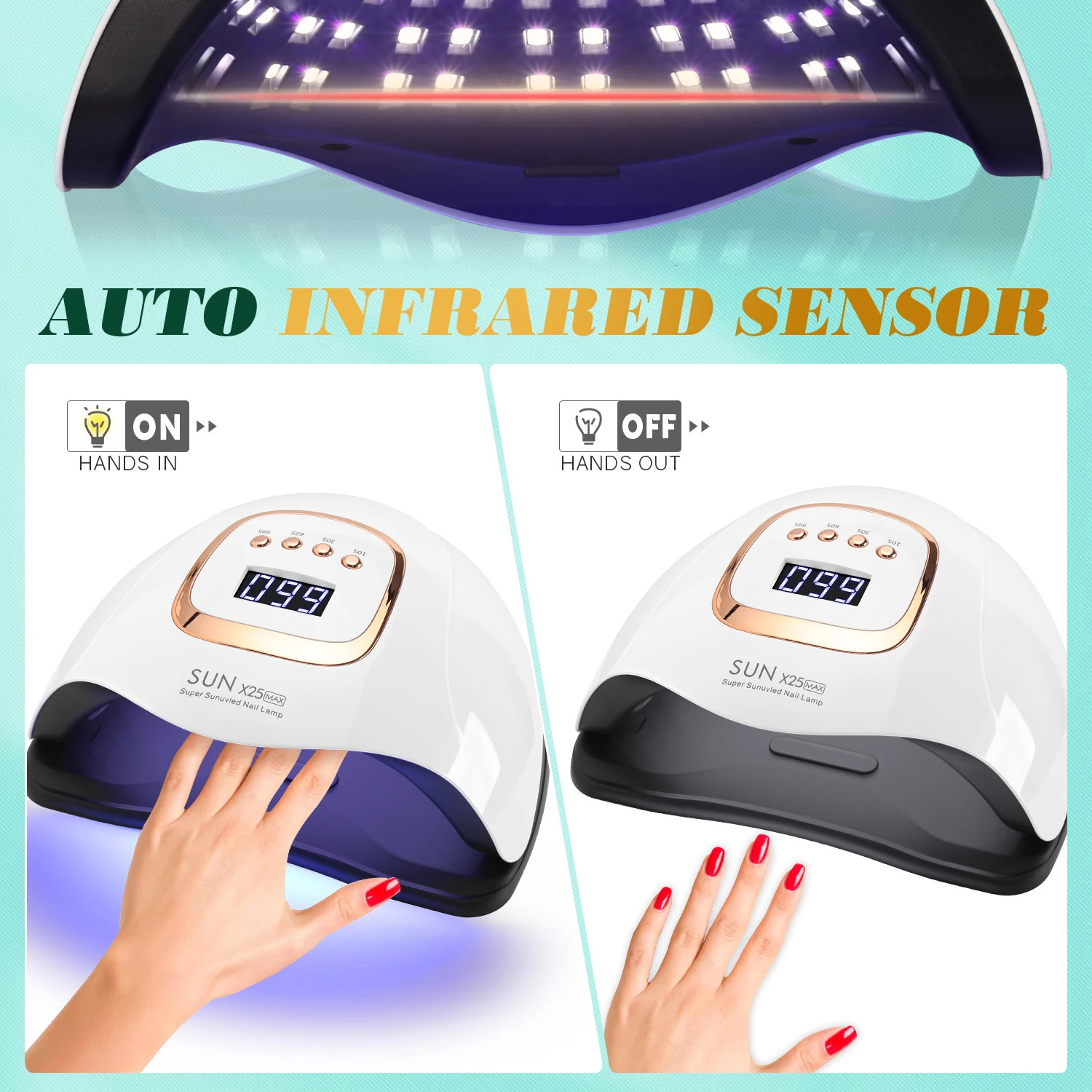 UV LED Nail Lamp 380W Nail Curing Lamps For Home Salon Powerful LED Drying Lamps For All Gel Polish Professional Nail Equipment 250214