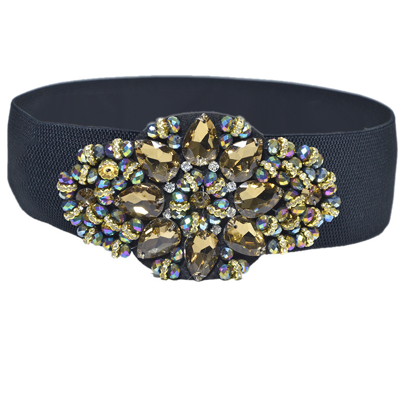 Women's Sweet Crystal Beaded Flower Waistband