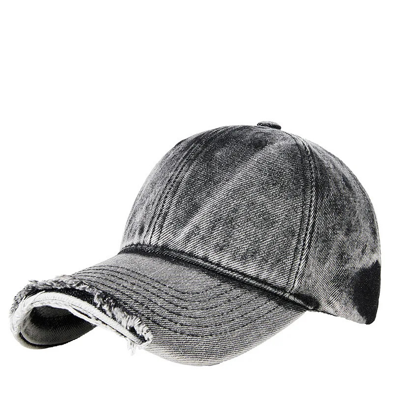 Fashion Denim Washed Vintage Baseball Hat Womens Fashion Hip Hop Snap Cap Mens Large Sun Hat 55-62cm 250214