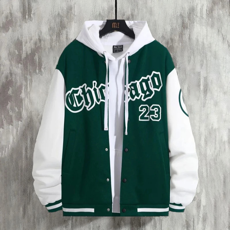 Mens Spring and Autumn Seasons Fashion American Baseball Coat Loose Casual Jackets for Men 250218