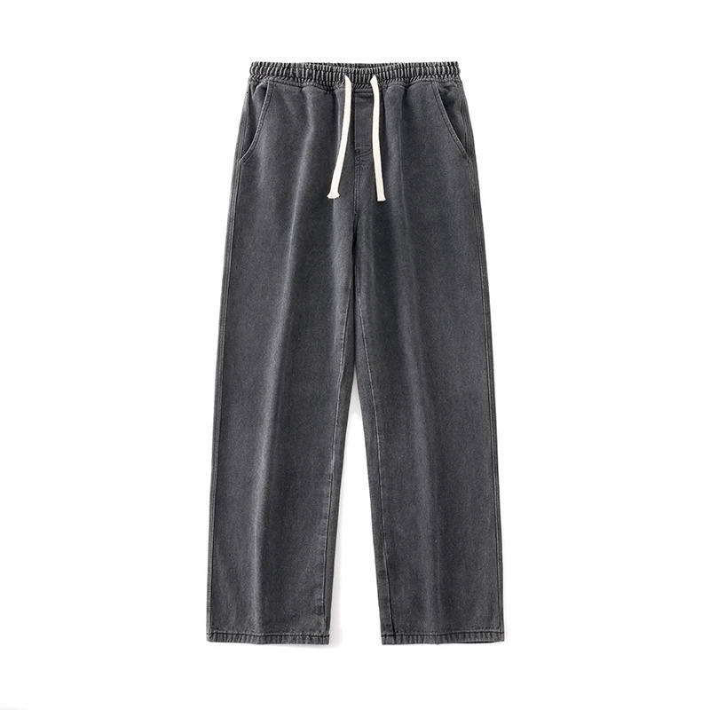 Baggy Jeans Mens Streetwear Harajuku Fashion Casual Wideleg Trousers Japanese Simple Male Denim Pants 250219