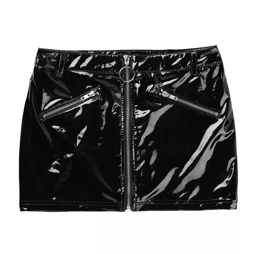 Fashionable womens leather shiny PVC patent sexy open buttocks for women 250220