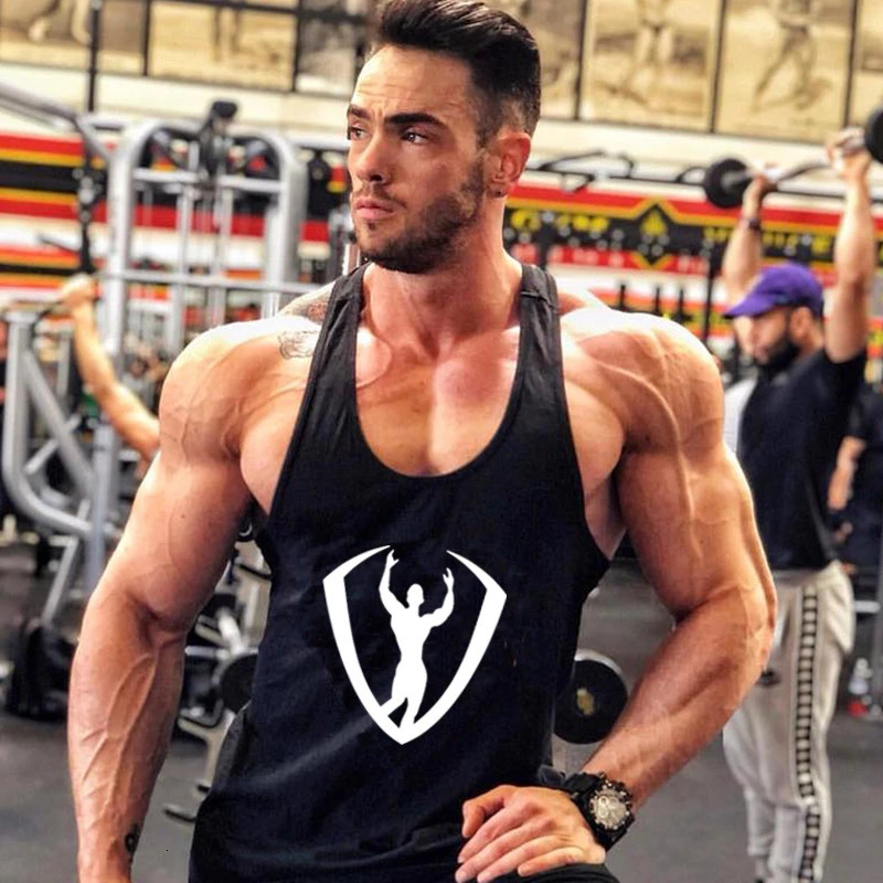 mens tank tops shirt gym tank top fitness clothing vest sleeveless cotton man canotte bodybuilding clothing men man clothes wear 250219