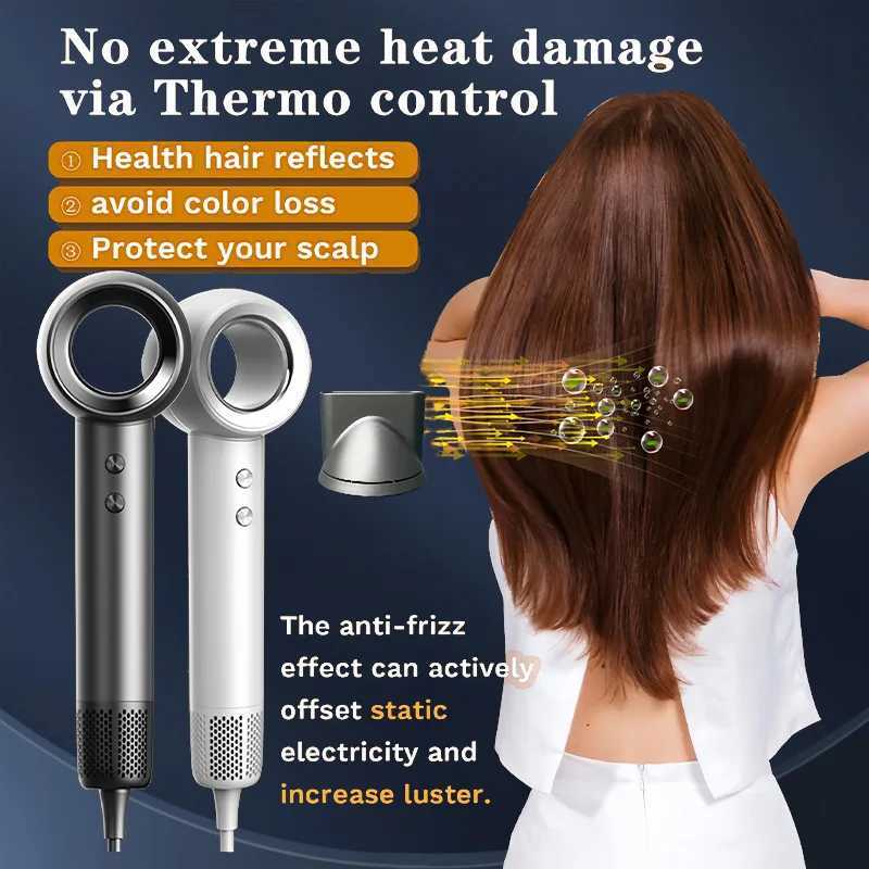 Leafless Professional Hair Dryer Powerful Wind Salon Negative Ionic Blow Air Hair Dryer Blow Dryer Portable W250220