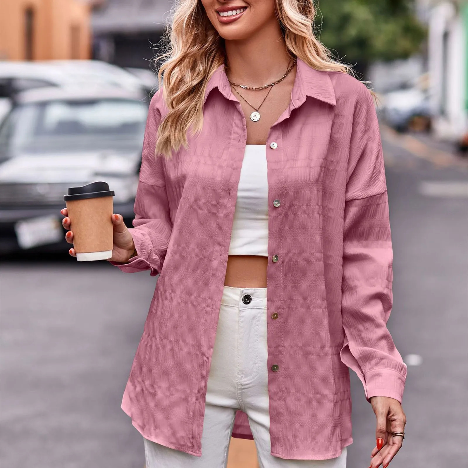 Cotton Gauze Muslin Women Shirts Casual Turn Down Collar Long Sleeve Top Office Lady Elegant Blouses For Blusas 250219