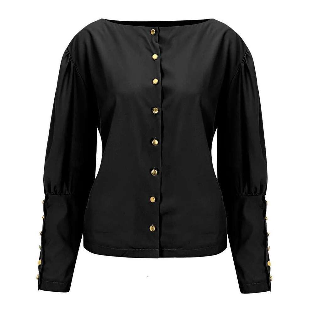 Ladies Summer Tops Women Fashion Solid Round Neck Long Sleeves Blouse Loose Tunic Top Womens Short Sleeve Denim Shirt
