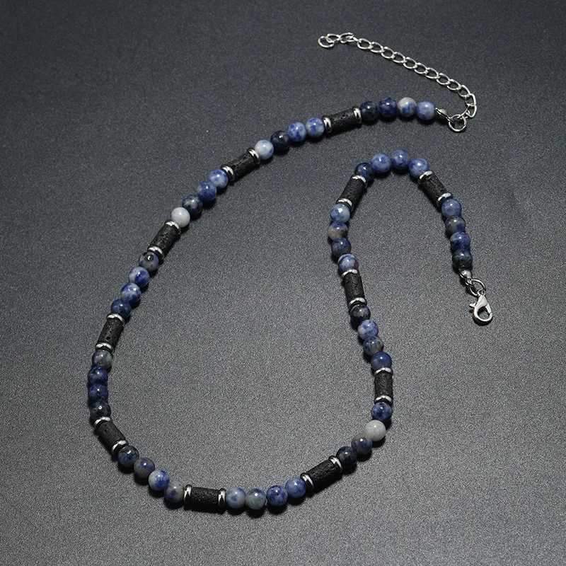 New Bohemian Mens Beaded Necklace Tiger Stone Natural Stone Fashion Trend Design Minimalist Necklace Commemorative GiftXJ250219