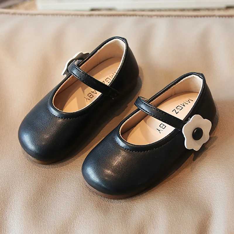 Girls Princess Shoes Flower Cute Shallow Daily Kids Ballet Flats Three Colors Four Seasons Light 21-30 Pu Leather Children Shoe X250220