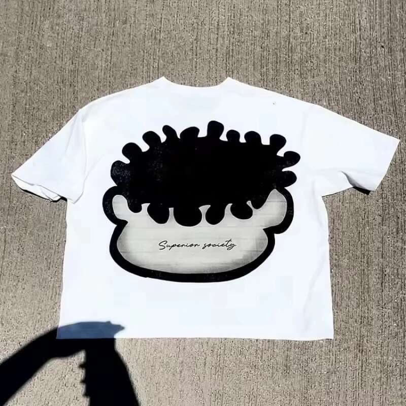 Vintage Short Sleeve Cotton T-Shirt for Men and Women, Oversized Streetwear, Y2K