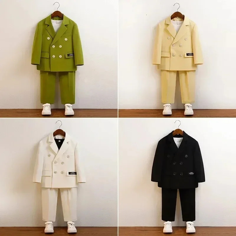 Suit for Boys Fall Casual Children School Uniform Outfits Handsome Kids Host Performance Costume 8 10 Y Boy Birthday Blazers Set 250219
