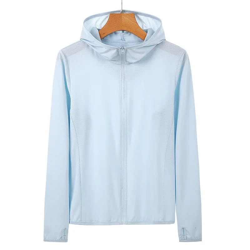 Summer Ice Silk Fishing Sun Protection Clothing for Men UV Protection Breathable Thin Shirt Hiking Jackets Quick Dry Couple Coat 250219