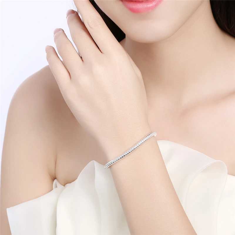 LiHong 925 Sterling Silver 3mm Snake Chain 8 inches Basis Bracelet For Woman Charm Wedding Engagement Fashion Party JewelryXJ250219