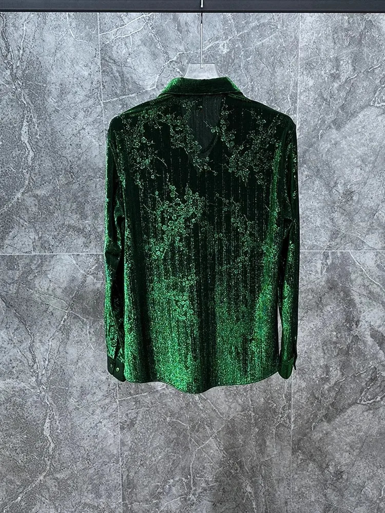 R09242 Fashion Mens Shirts Runway European party style Mens Clothing 250220