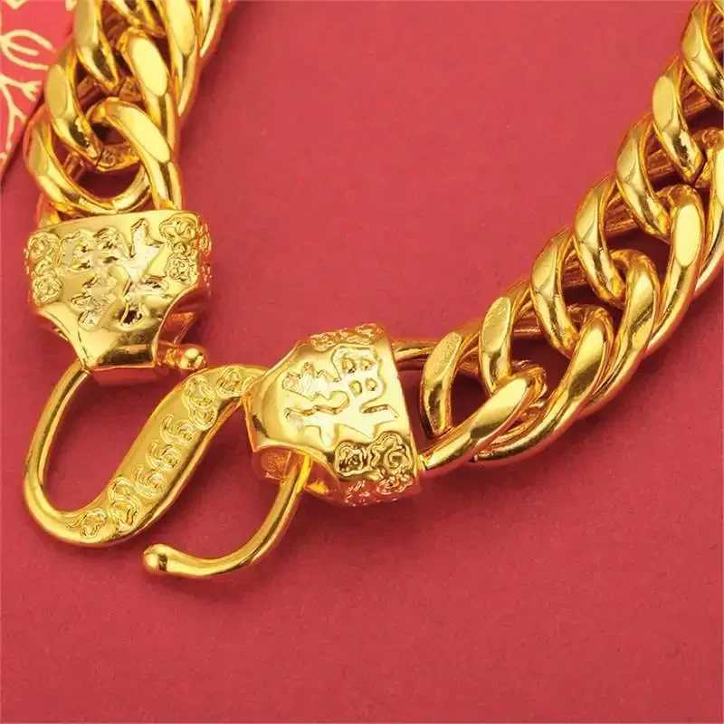 Mens and womens AU750 gold bracelet 18k linked chain boss chain gift certificateXJ250219