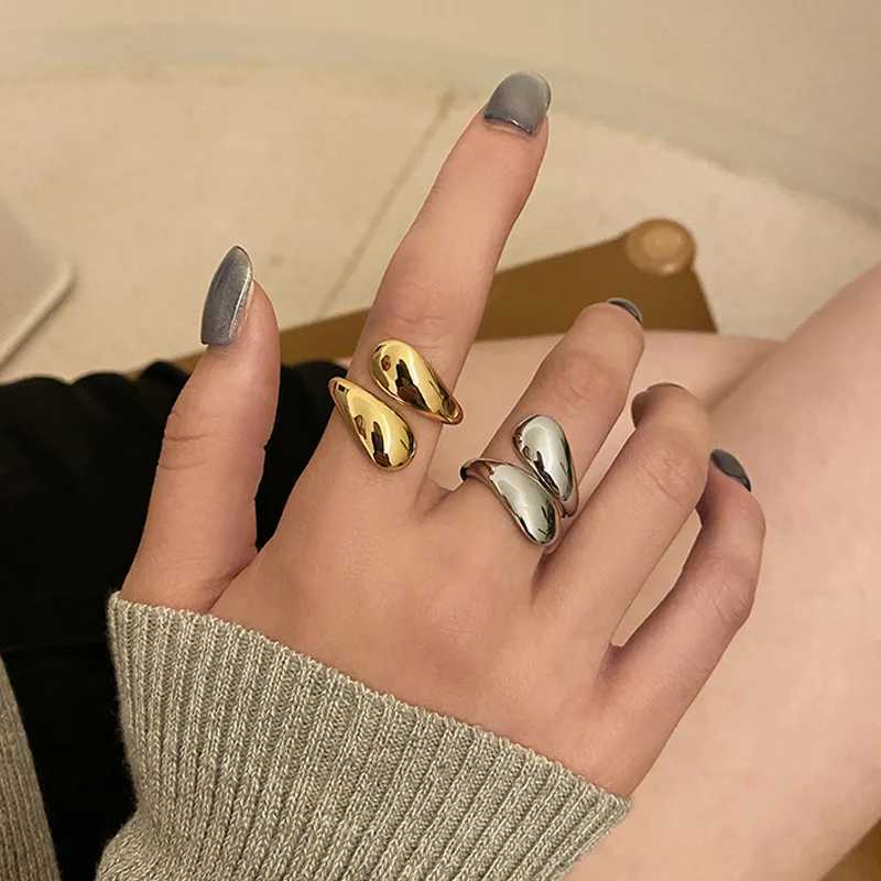Gold Silver Plated Statement Thick De Ring for Wen Big Large Bold Open Finger Ring Chunky Jewelry 2023 New Hot X250220