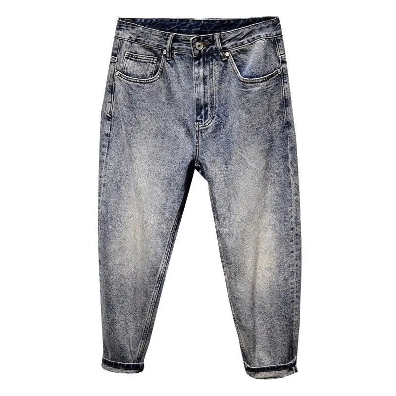 y Clothing Vintage Retro Style Tapered Dad Carrot Denim Jeans Mens Light Wash Loose Casual Fulllength Baggy Pants 250219