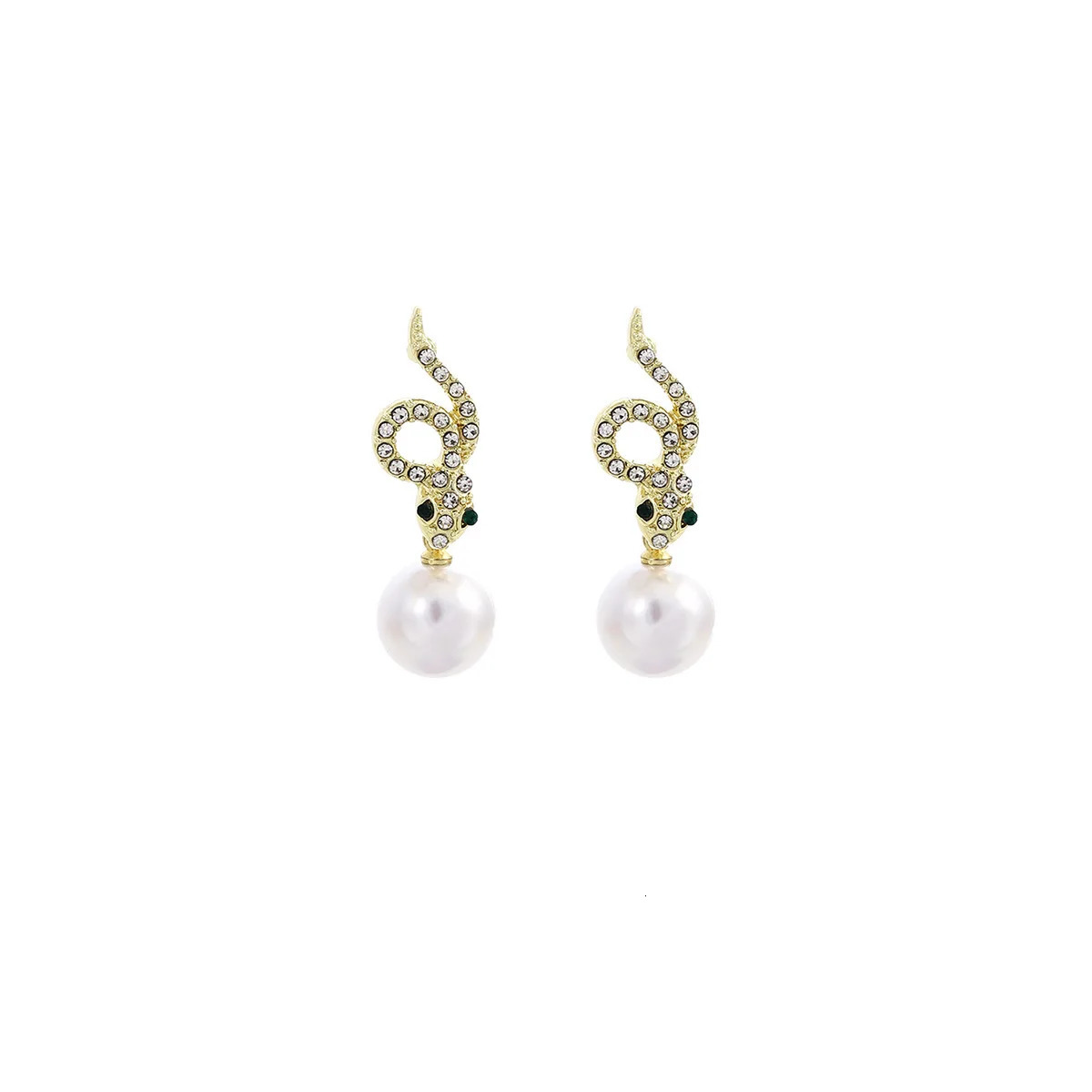 high-end Ins style exquisite small snake pearl pendant earrings ed for women 250220