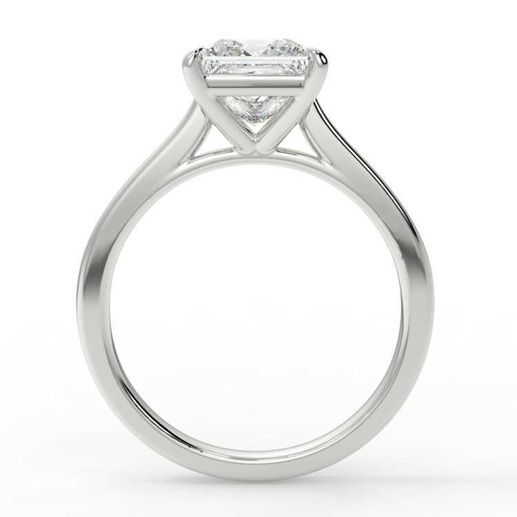 Solitaire Flawless VVS Moissanite Diamond 18k Pure Gold Princess Ring