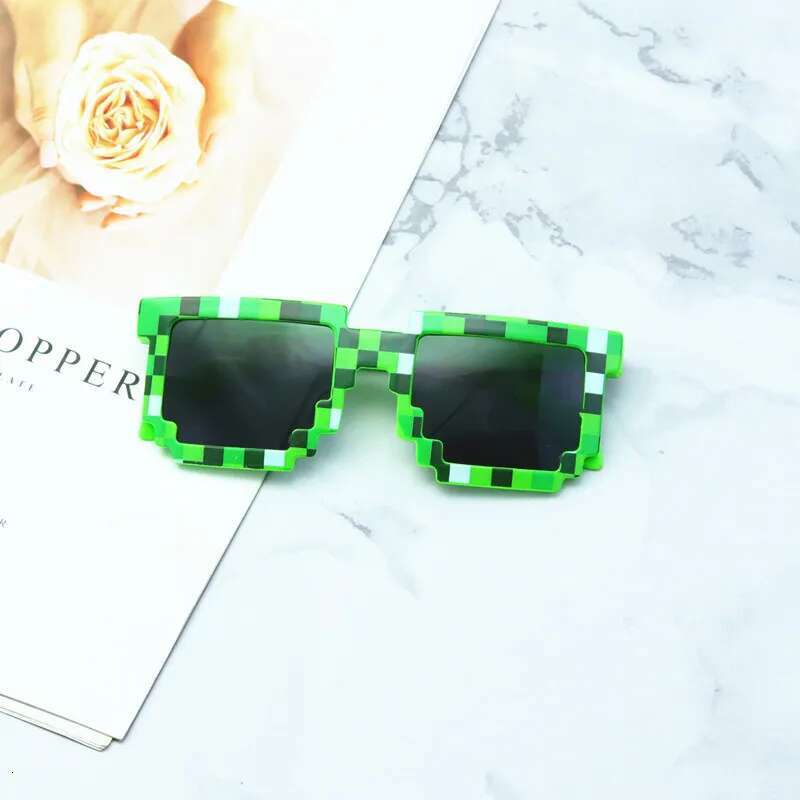 Ddmyshoesvip Kids Sunglasses Funny Sun Cosplay Action Game Toy Square Glasses Pixel Mosaic Thug Life Eyewear Children S Gift