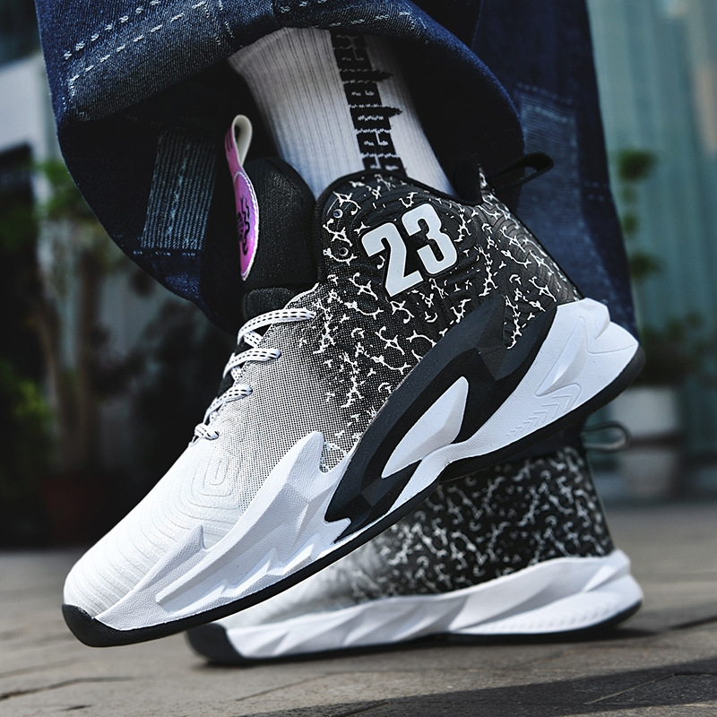 Basketball shoes men's combat boots sneakers autumn and winter new leather combat rubber soled youth student sneakers 35-45