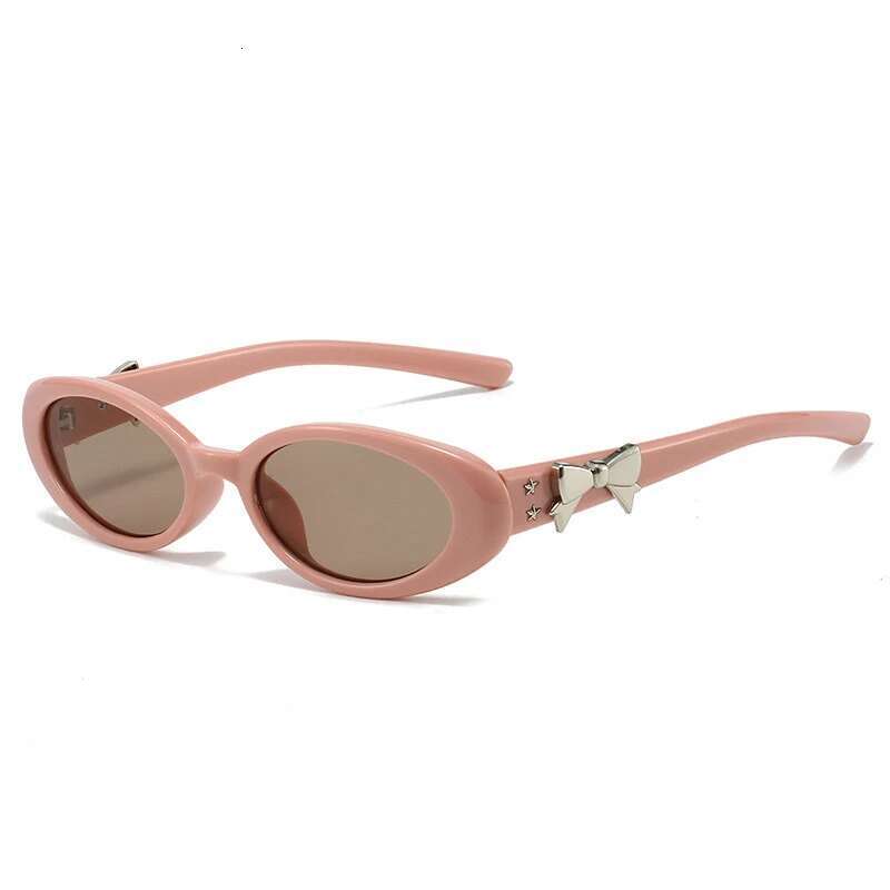 Ddmyshoesvip Retro Bow Sunglasses Women Fashion Small Oval Frame Sun Brand Designer Glasses Outdoor Leisure UV Eyewear