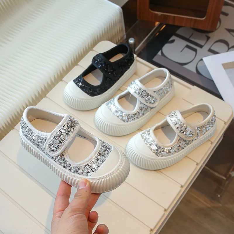 mary janes Autumn Childrens Fashion Glitter Shoes Kids Breathable Casual Sneakers Princess Girls Chic Bling Shoes Child H06125 X250220