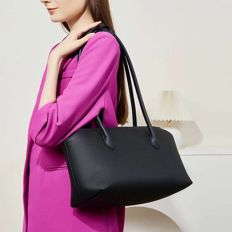 Genuine Leather Bags For Women Designer Handbag And Purse 2024 New In First Layer Cowhide Lychee Texture Underarm Shoulde