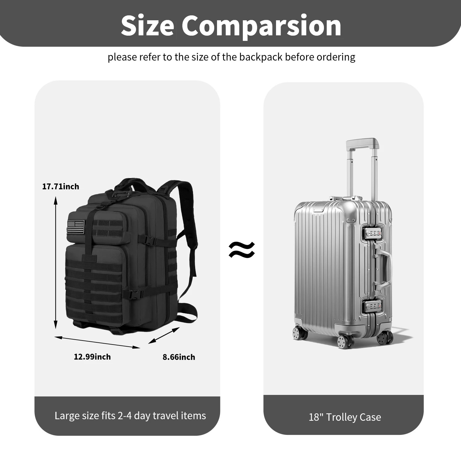 Military Tactical Backpack For Men Waterproof Army Assault Daypack 3Day Bug Out Bag Hiking Climbing Rucksack Carry On Travel 250219