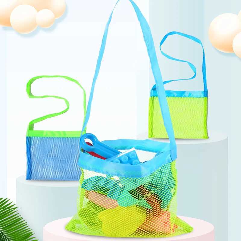 Ultralight Outdoor Mesh Beach Bag For Kids Children Beach Shells Toys Clothes Pocket Toy Storage Organizer Foldable Portable Bag Z250219