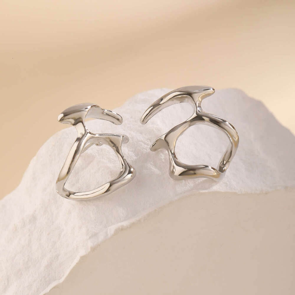 Jewelry Liquid Metal Wind Alloy Water Drop Sweet Cool Design Simple Geometric Earrings