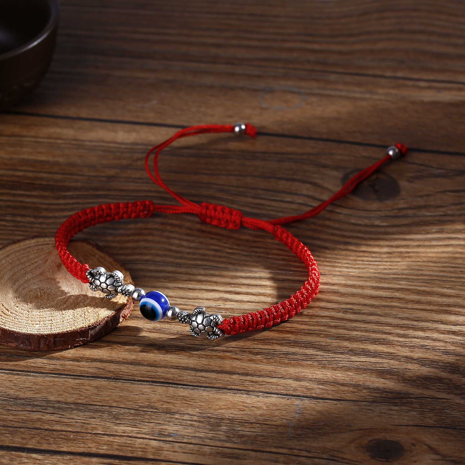 Charm Bracelets Bracelet female evil eyes palm blue eyes evil eyes red rope knitting Adjustable Bracelet H25220