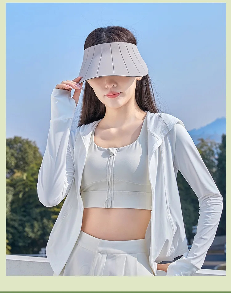 outdoor sun protection hat anti-UV breathable face-covering small large brim sports cycling empty top hat 250219