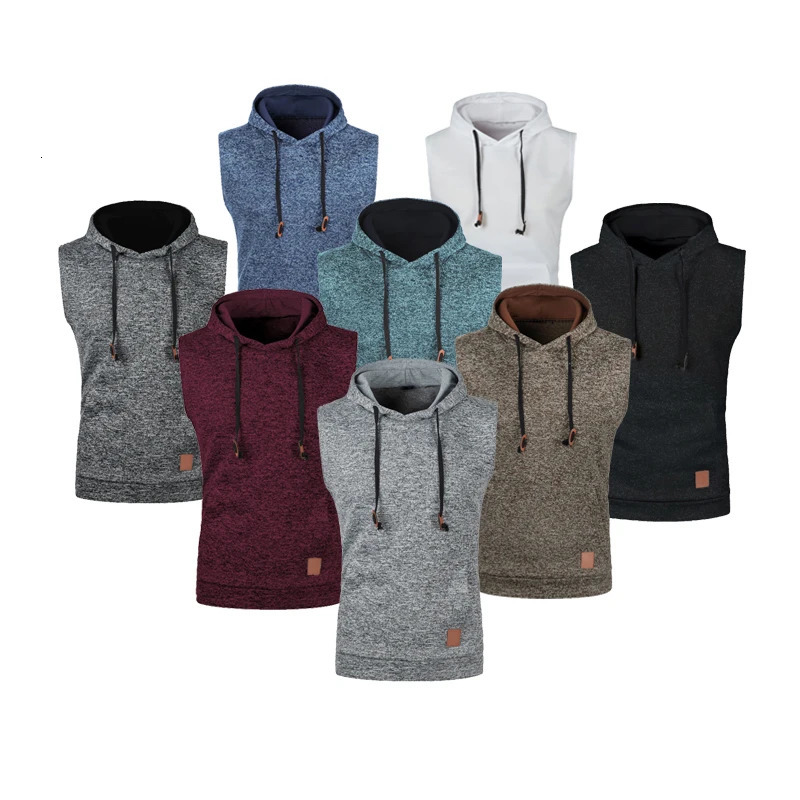 Autumn Winter Fashion Waistcoat Men Fleece Sweater Vest Male Casual Jumpers Sleeveless Knitwear Hooded Knit Vest Man Clothing 250219